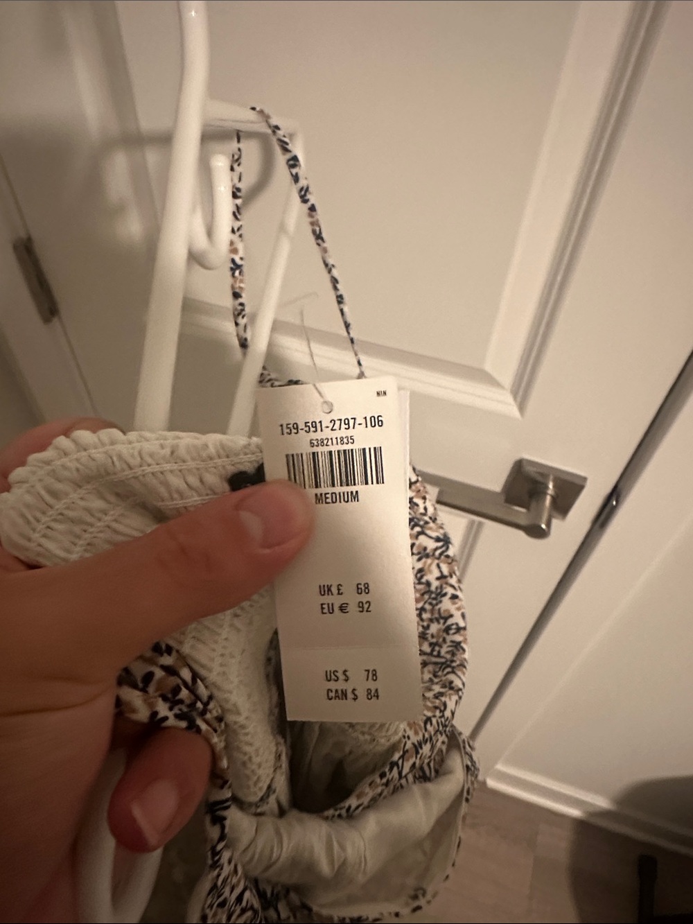 Abercrombie & Fitch Cream and Navy Floral Slip Maxi - Picture 3 of 3